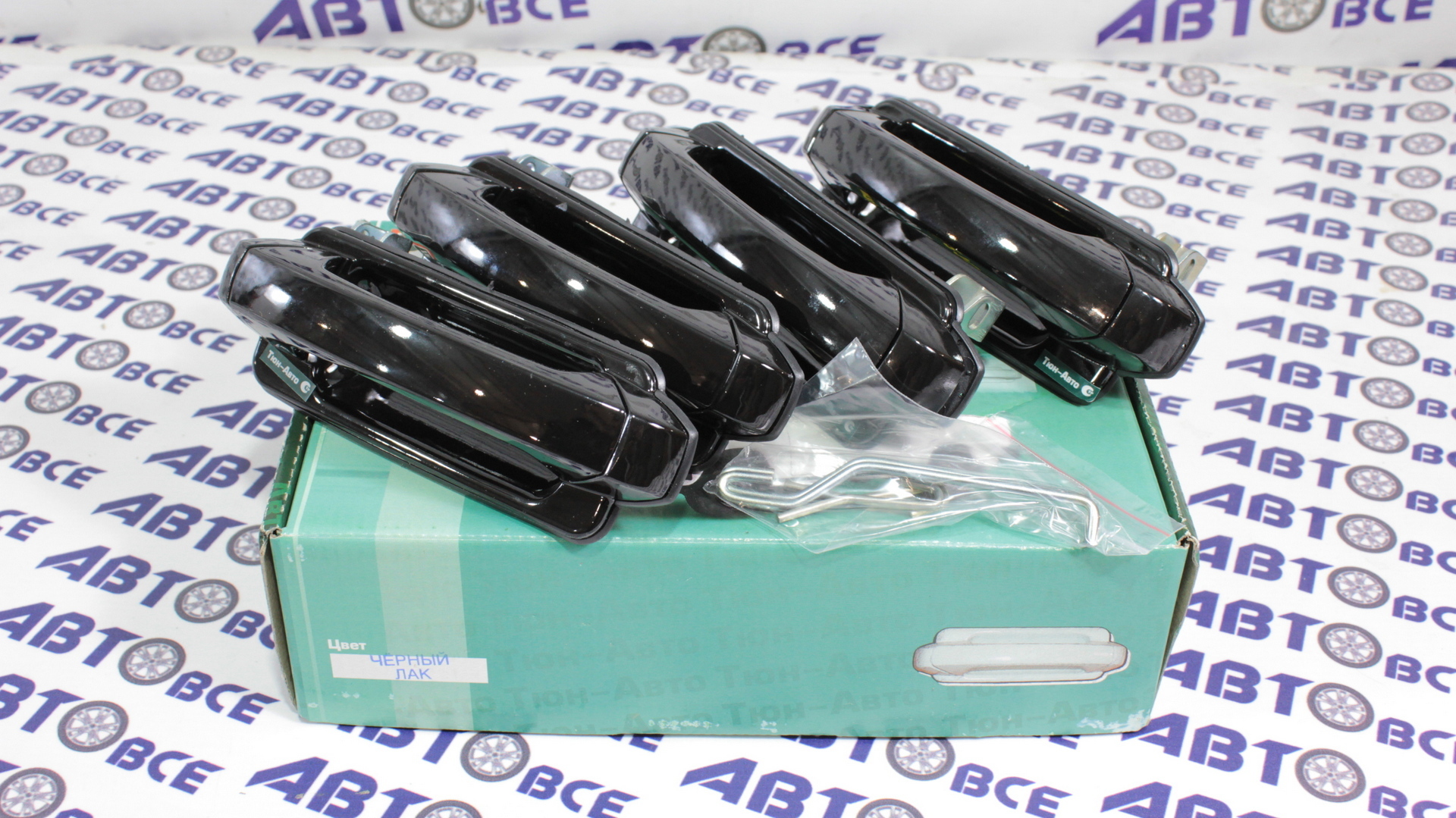 Ручки наружные евро (комплект 4 шт) ВАЗ-2104-2105-2107 (черный лак) ТюнАвто